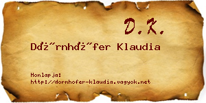 Dörnhöfer Klaudia névjegykártya