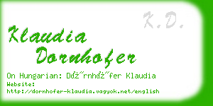 klaudia dornhofer business card
